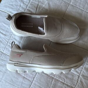 Skechers Light Gray Mesh Slip-Ons